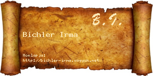 Bichler Irma névjegykártya